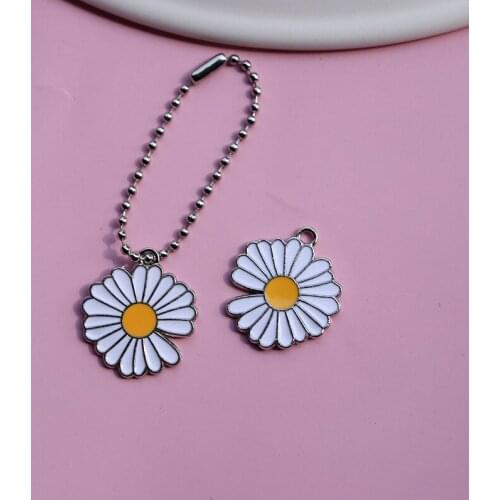 10pcs/lot Flower 25.2*26.7mm Diy Deisgn Enamel Charm for Jewelry Making Earring Bracelet or Necklace Charms