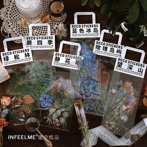20sets/1lot kawaii Stationery Cartoon Sticker Plant Flowers Diary Planner junk journal Decorative Scrapbooking DIY Craft Sticker