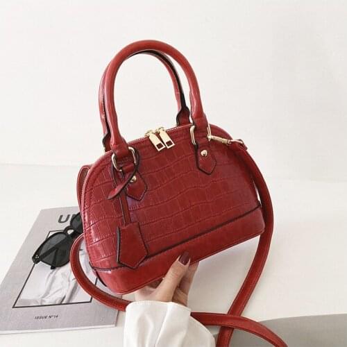 2021 New Fashion Stone Women Handbags High Quality Ladies Shoulder Bags Pu Leather Female Girl Luxury Brand Shell Crossbody Bag