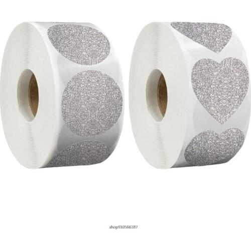 500pcs 1Inch Matte Glitter Sticker Round Heart Seal Labels for DIY Gift Box Baking Package Envelope Stationery Decoration ly13