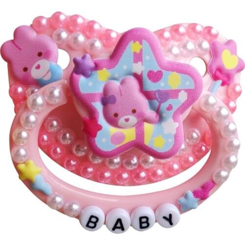 ABDLOVER adult Bunny stickers male and female pacifiers custom silicone pacifier DDLG cute handmade adult large pacifier dummy