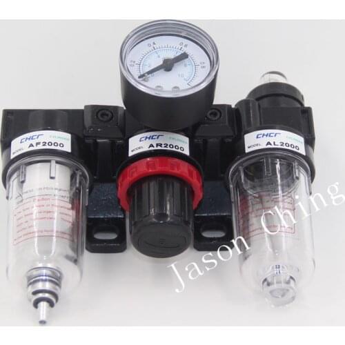 AC2000 1/4" BSPT Air Pressure Filter Regulator Lubricator 750 L/min