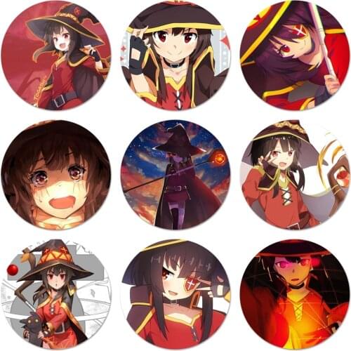 Anime Konosuba Megumin Badge Brooch Pin Accessories For Clothes Backpack Decoration gift 58mm