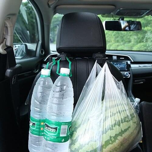 Car Headrest Hook 2pcs Holder Backseat Bags Hidden Organizer Clips Hanging Storage Car Accessories Seat Hooks