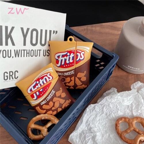 Food Chips Chips Cheese 3D Case For Airpods 1 2 Pro Charging Box Soft Silicone Wireless Bluetooth Headset Protect Cover