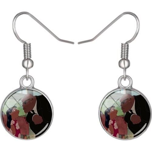 Disney Star Baby Pendant Earrings Round Earrings Handmade Glass Cabochon Art Printed Jewelry Gift