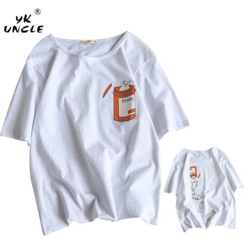 YK UNCLE Fashion 2021 New Fashion T-shirt Men/Women Tshirt Print Cartoon Cats Short Sleeve Summer Tops T Shirt Cotton Plus Size
