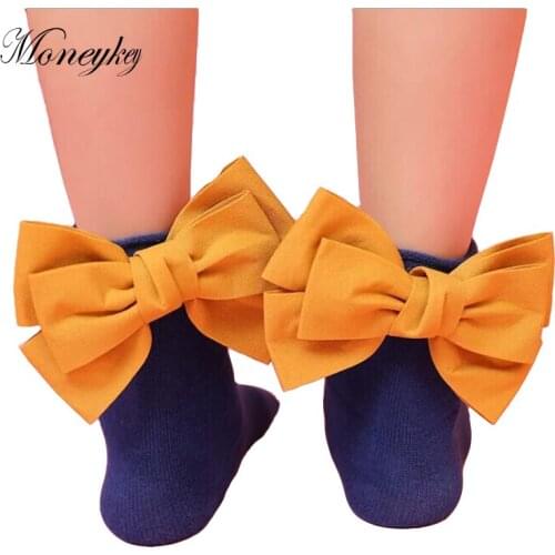 Cotton Toddler Girls Socks Double Bow Children Socks Princess Style Soft Anti Slip Fancy Baby Girls Sock Kids 1-8T High Quality