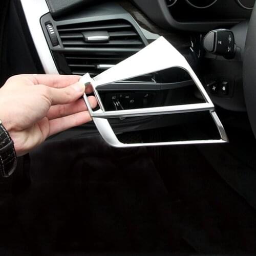 Chrome Dashboard Air Outlet Decoration Frame Cover Trim For BMW X5 F15 X6 F16 2014-18 Interior Accessories Car Styling Stickers