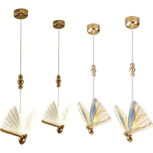 Butterfly Shaped Pendant Light,Modern Art,Flush Mount Crystal LED Hanging Chandelier for Bedroom Decor