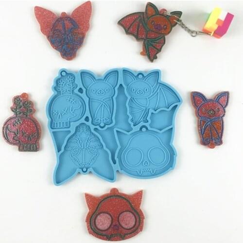 Bat Animal Series Keychain Earrings Epoxy Resin Mold DIY Crafts Dangle Jewelry Necklace Pendant Casting Silicone Mould