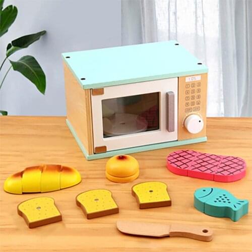 Macaron Microwave Toys Simulation Kids Pretend Cook Learning Preschool Utensils Kitchen Toys Dollhouse Furniture Appliance