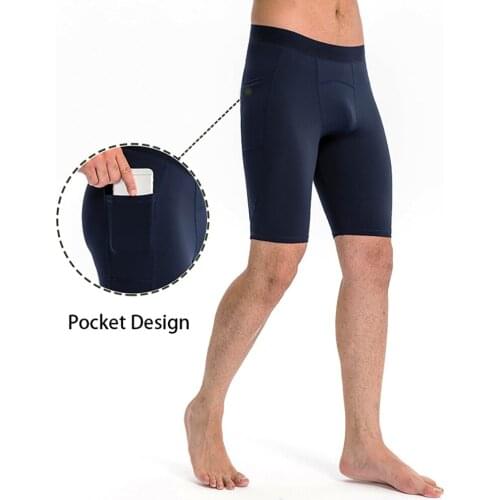 Mens Sport Shorts with Pocket Underwear Compression Short Tights Jogging Fitness Gym Jogger Training Running Quick-drying Pants