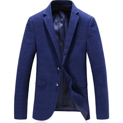 2019 Autumn Mens Single Breasted Suit Jacket Casual Mens Woolen Business Blazers Fashion High Quality Blazer Men Jackets