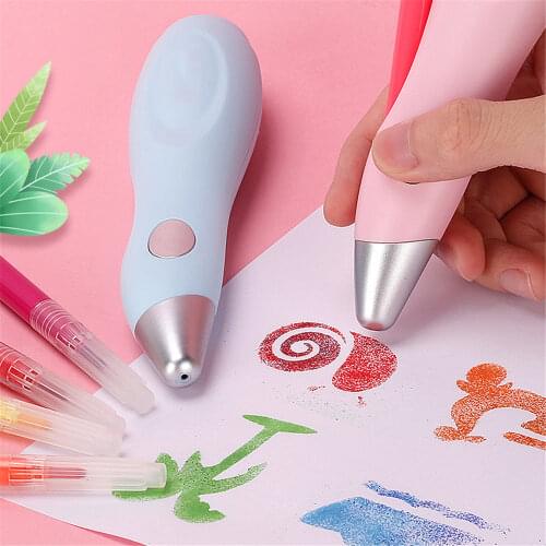 Electric Airbrush Watercolor Pen Set USB Charging Electric Spray Pen 12 Colors Painting Drawing Set for Kids School Stationery