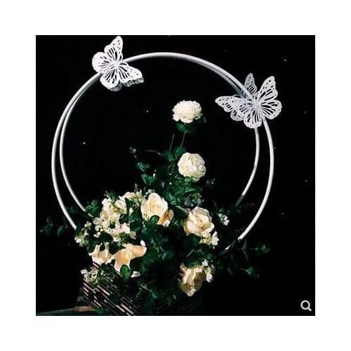 New butterfly moon wedding iron art geometric guide T stage wedding beautiful decoration props window background flower wall