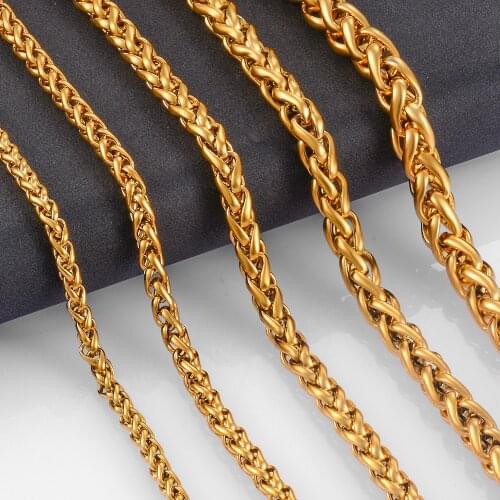 New Stainless Steel Gold Classic Necklace Hip Hop Popular Men And Women Jewelry