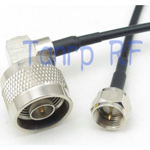 6in F male plug to N male right angle 90 degree RF connector adapter 15CM Pigtail coaxial jumper cable RG174 extension cord