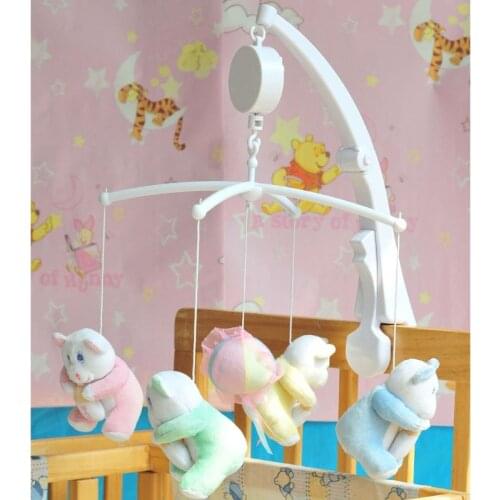Baby Bed Hanging Rattles Toys Hanger Crib Mobile Bed Bell Toy Holder Arm Bracket Baby Music Box Rotary Crib Bed Toys Hanger