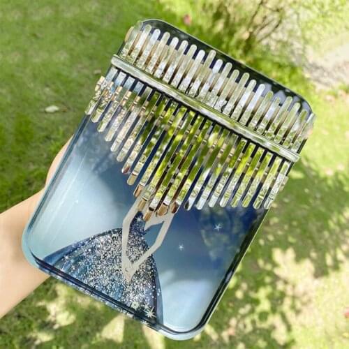 Portable Mbira Sanza African Wood Finger Piano,Kalimba 17/21 Keys Teclado Acrylic Crystal Musical Instruments Calimba Machine