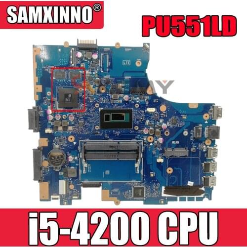 PU551LD With i5-4200 CPU Mainboard REV 2.0 For ASUS PRO551L PU551L PU551LA Laptop Motherboard DDR4 Tested Well Free Shipping