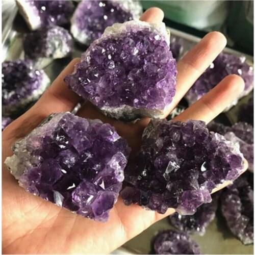 Purple Amethyst Cluster Natural Hand Carved Crystal Healing Stones For Gifts