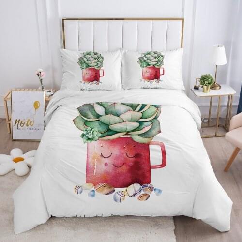 Luxury Duvet cover set Europe Queen King Size 3D Bedding set Print Bed linen Comfortable Quilt cover Bed Set Nordic red