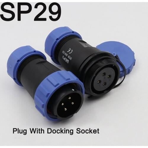 SP29 Aviation Plug Docking Socket 2 3 4 7 16 17 20 24 26 Pin Aviation Cable Wire Connector IP68 Waterproof Mating Plugs