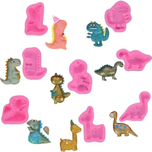 DIY Dinosaur Silicone Mold Stencil for Cake Decorating Chocolate Gummy Cake Candy Ice Cube Tray Mold Cake Baking Decorating Tool