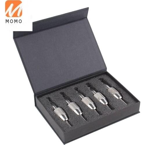 Stainless Steel One-Piece Large Row Tattoo Needle Cartridge Handle One Handle Needle Nozzle Stainless Steel Large Row Hand
