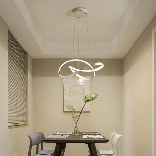 Modern Brief Dining Room Led Pendant Lamp Creative Art Acrylic Helix Living Room Studio Suspension Light Fixtures Free Shipping