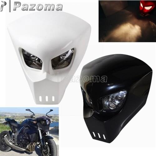 Street Motorcycle 12V 25W Bulb Head Light Skull Headlamp for Honda Suzuki Kawasaki Yamaha Enduro Spermoto Headlight Fairing