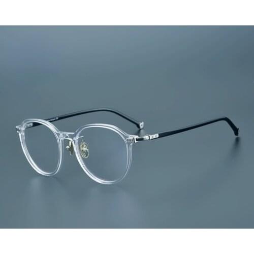 Japanese designer glasses frame texture plate polygonal frame retro big frame plain flat myopia customized myopia glasses