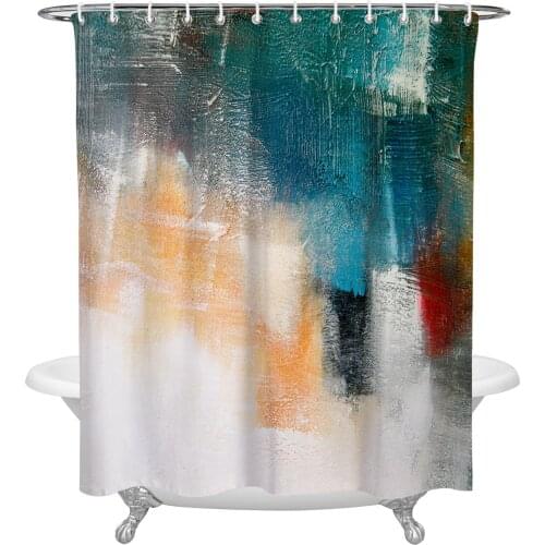 Paint Graffiti Shower Curtain Waterproof Polyester Fabric Bathroom Curtain Home Bath Curtain with Hook