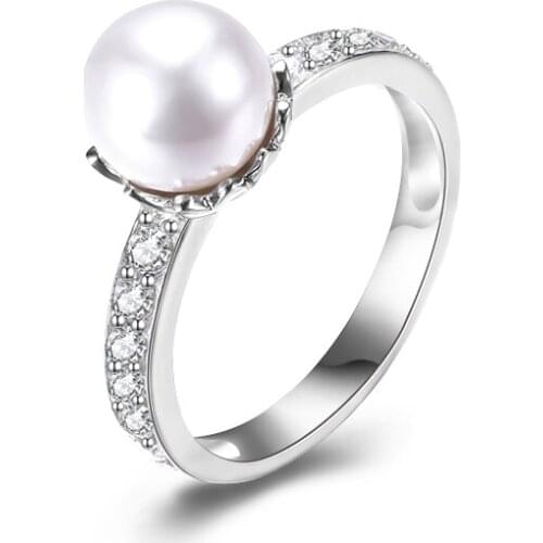 ZEMIOR 925 Sterling Silver Pearl Rings For Women Simple Elegant Finger Ring Female Wedding Engagement Fine Jewelry Hot Sale