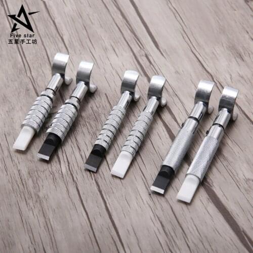 1pcs Adjustable Leather Carving Knife DIY Cowhide Manual Leather Carving Tools Cut Blade Swivel Leathercraft Working Tool
