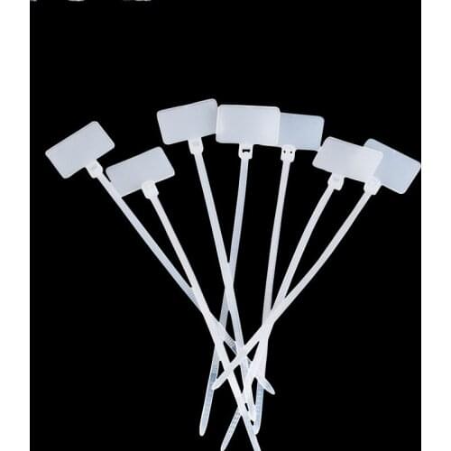100pcs 4*200 White Plastic Nylon Cable Ties,Wire Tie, plastic strap cable organizer with label tag for computer wires management