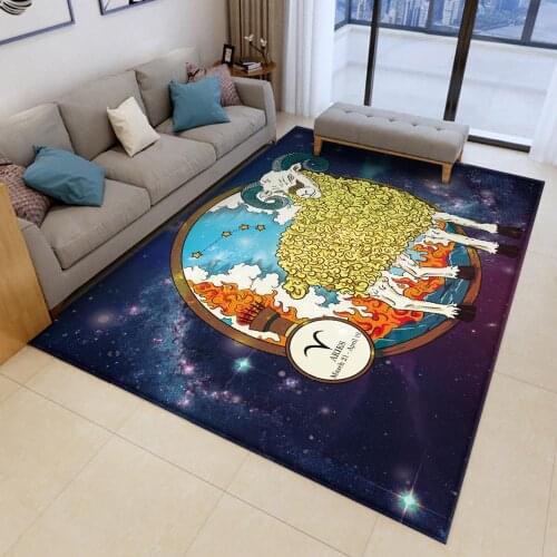 12 Constellation Fashion Pattern Rectangle Round Carpet Floor Mat Living Room Carpet Decor 2020 Non-slip Home Rug Bedroom