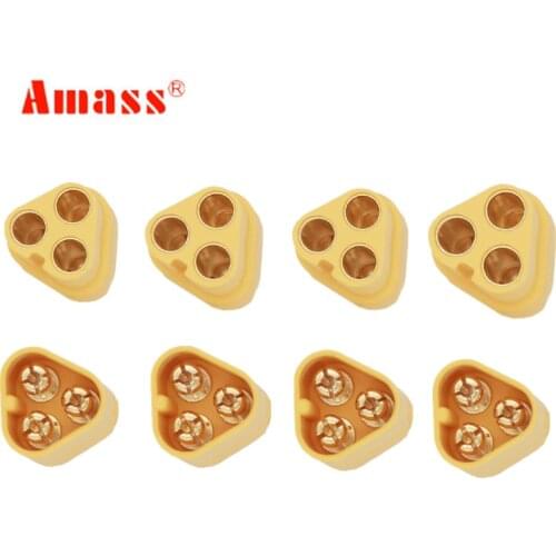 2 Pairs MT60 3.5mm 3-pole Bullet Connector Plug Set for RC ESC to Motor Male Connectors & Female Connectorsc 20%off