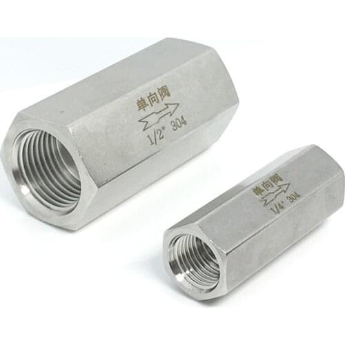 2PCS1/8" 1/4" 3/8" 1/2" Check Valve BSP Female Air Check Valve Nickel-Plated One Way Non Return Valve For Boiler Pressure Vessel