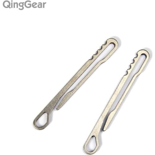 2pcs QingGear HangClip Titanium Key Holder Pocket Clip Light Simple Strong Key Tool EDC Hand Tool, free shipping