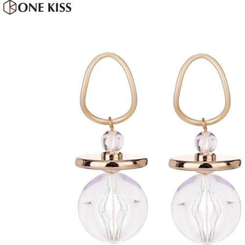 2019 Fashion Transparent Round Ball Dangle Earring for Women Vintage Resin Bohemia Statement Earrings Party Brincos