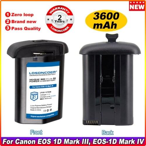 LOSONCOER 3600mAh LP-E4 LP-E4N LP E4 Battery For Canon EOS 1D Mark III, EOS-1D Mark IV, EOS 1Ds Mark III, EOS 1D C, EOS 1D X