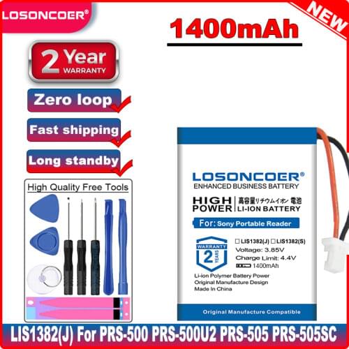 LOSONCOER 1400mah Battery For Sony Portable Reader PRS-500 PRS-500U2 PRS-505 PRS-505SC/JP PRSA-CL1 PRS-700BC LIS1382(J)