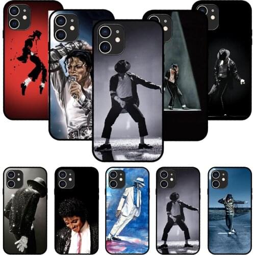 For iPhone 11 12 8 Plus Mini Pro X XR XS Max 4 5 7 6 6S 8 SE Phone Case Black Cover Coque Luxury Prime Dancer Michael Jackson