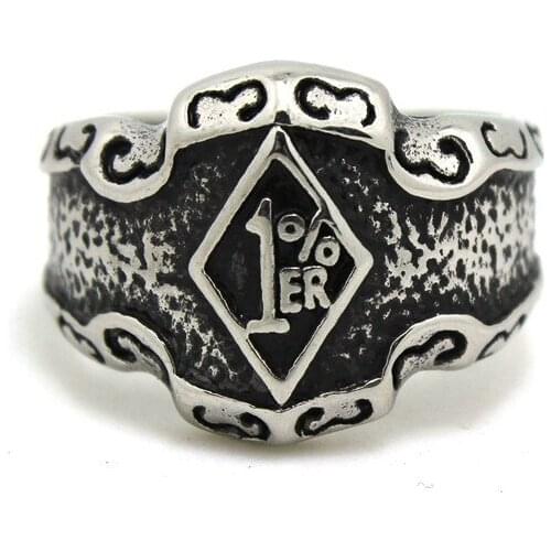 Hot Selling 1% Biker Cool Ring 316L Stainless Steel Top Quality Fast Shipping New Biker Style 1% Ring