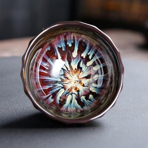 Ceramic tea cup Kung Fu Tea Set Kiln changed to build a lamp Ice crack Japanese-style the host Single cups