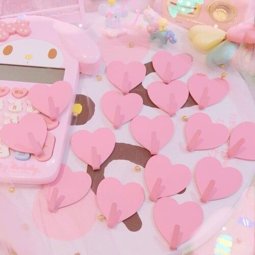 5pcs/lot Love Adhesive Stainless Steel Towel Hooks Family Robe Hanging Hooks Hats Bag Family Robe Hats Bag Key doll accessories