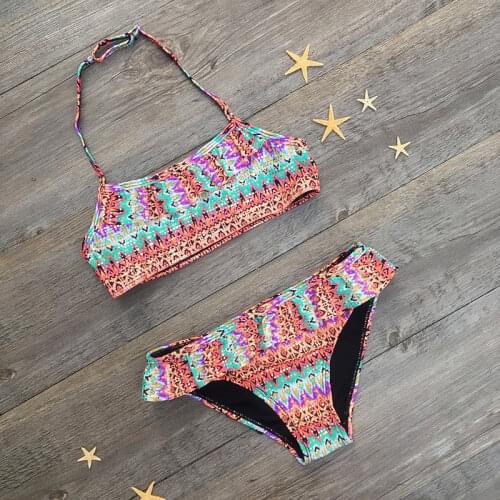 7-14 years Bohemia Falbala Girls Kids Swimwear Swimsuit Baby Bikinis 2020 Mujer Girls Swimming Suit Bikini 2020 Bathing Suit 157