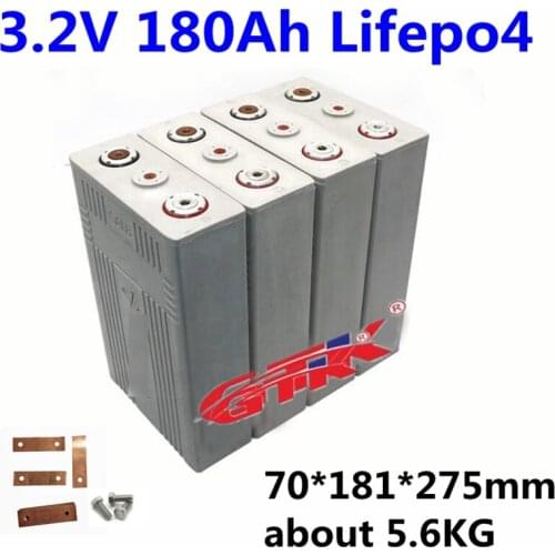 8pcs 3.2V 180Ah 190Ah LiFepo4 lithium battery for 12V 24V battery pack DIY solar energy golf trolley EV caranvan motor home